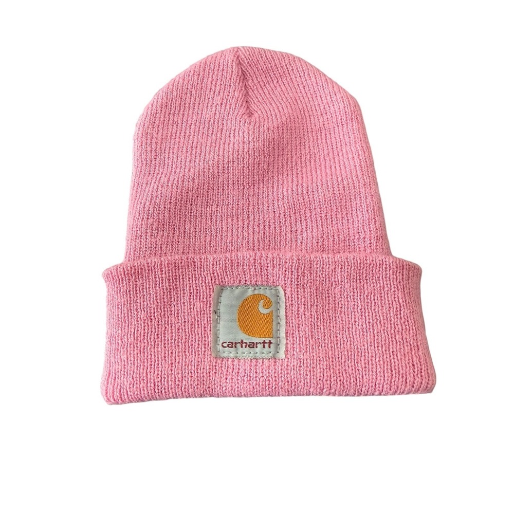 Carhartt Toddler Pink Acrylic Rib-Knit Beanie Hat CB8905 P182‎ Made in USA
